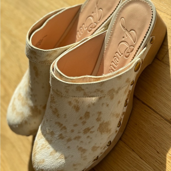 Women’s J. Crew Convertible-Strap Leather Clogs Natural Calf Hair Size 8 - Picture 4 of 7